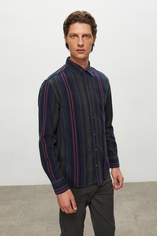  PAMUKLU ÇİZGİLİ REGULAR FIT GÖMLEK