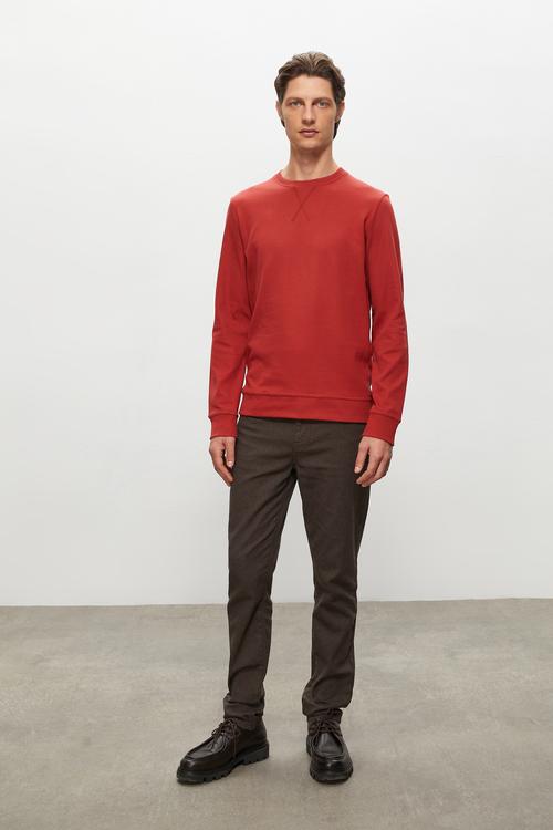  DOKULU BİSİKLET YAKA SWEATSHIRT