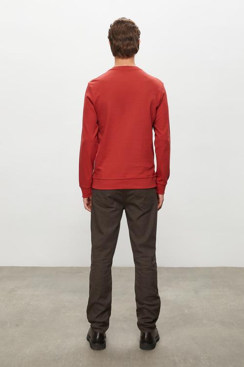  DOKULU BİSİKLET YAKA SWEATSHIRT