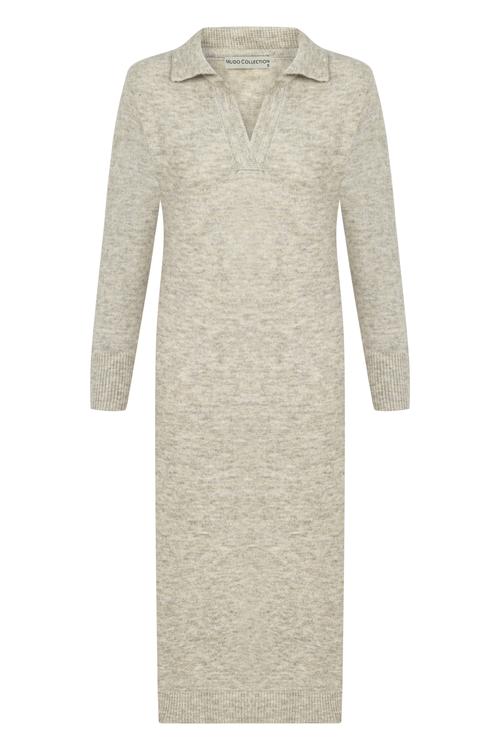  POLO YAKA MİDİ TRİKO ELBİSE