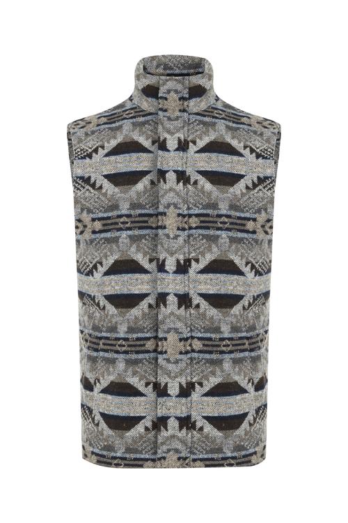  DİK YAKA JAKARLI ETNİK YELEK