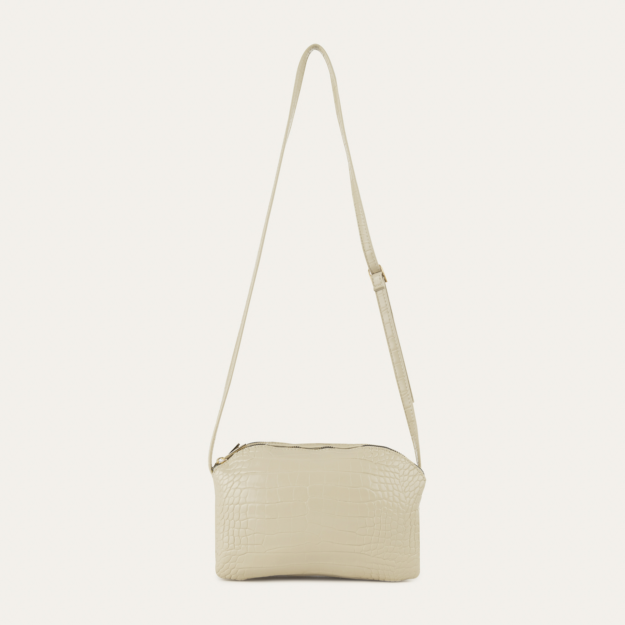 KROKODİL DESENLİ DERİ GÖRÜNÜMLÜ OMUZ ÇANTASI