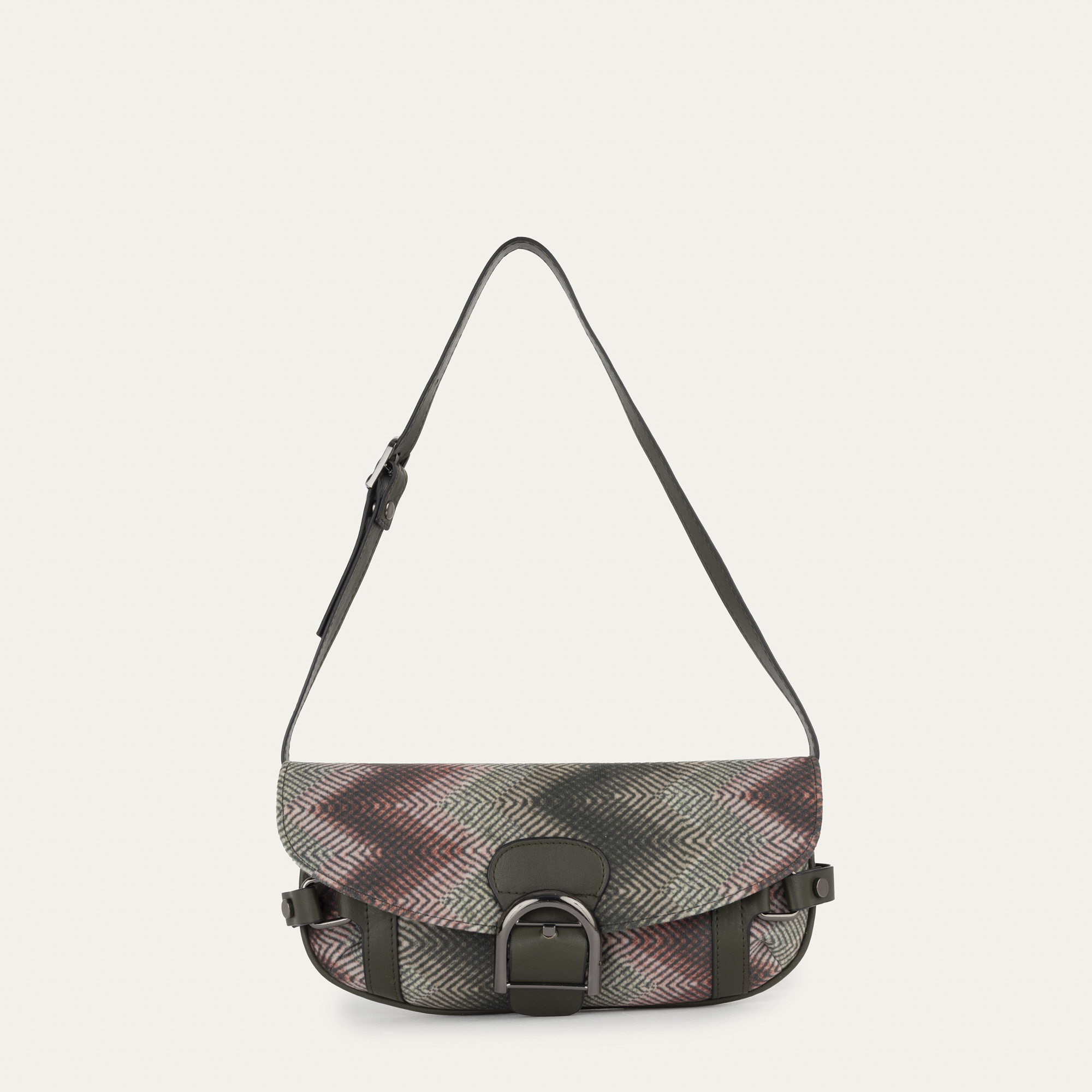 DESENLİ KADİFE GÖRÜNÜMLÜ OMUZ ÇANTASI