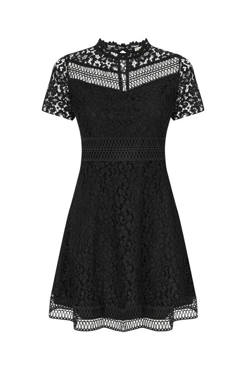  DANTELLİ A FORM MİNİ ELBİSE