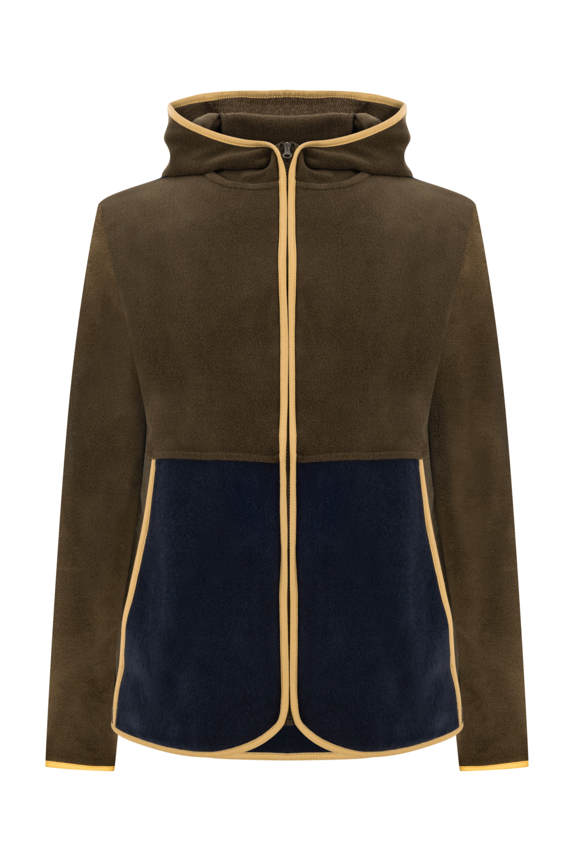 RENK BLOKLU KAPÜŞONLU POLAR SWEATSHIRT