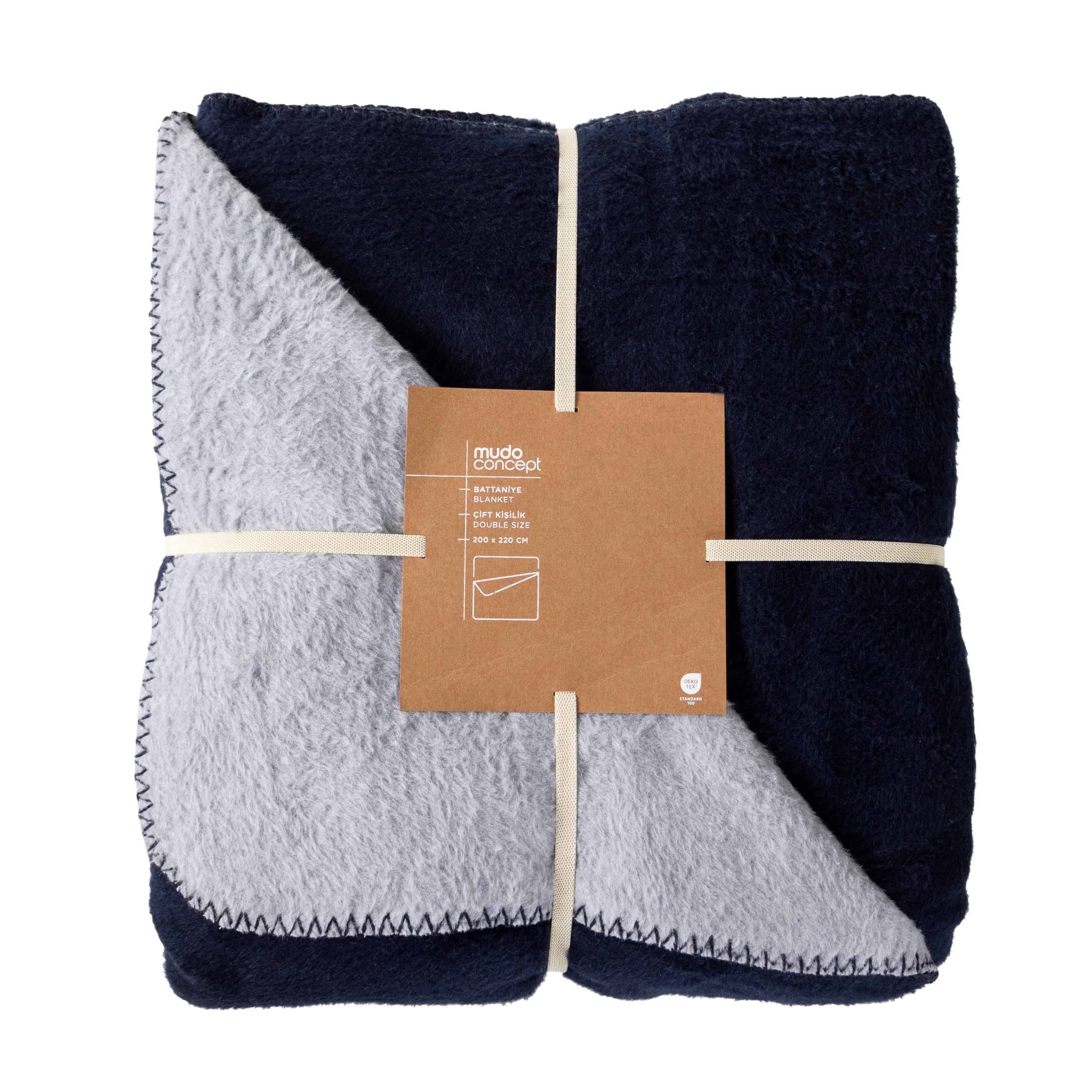 ENNY ÇİFT TARAFLI BATTANİYE GRİ LACİVERT 200X220