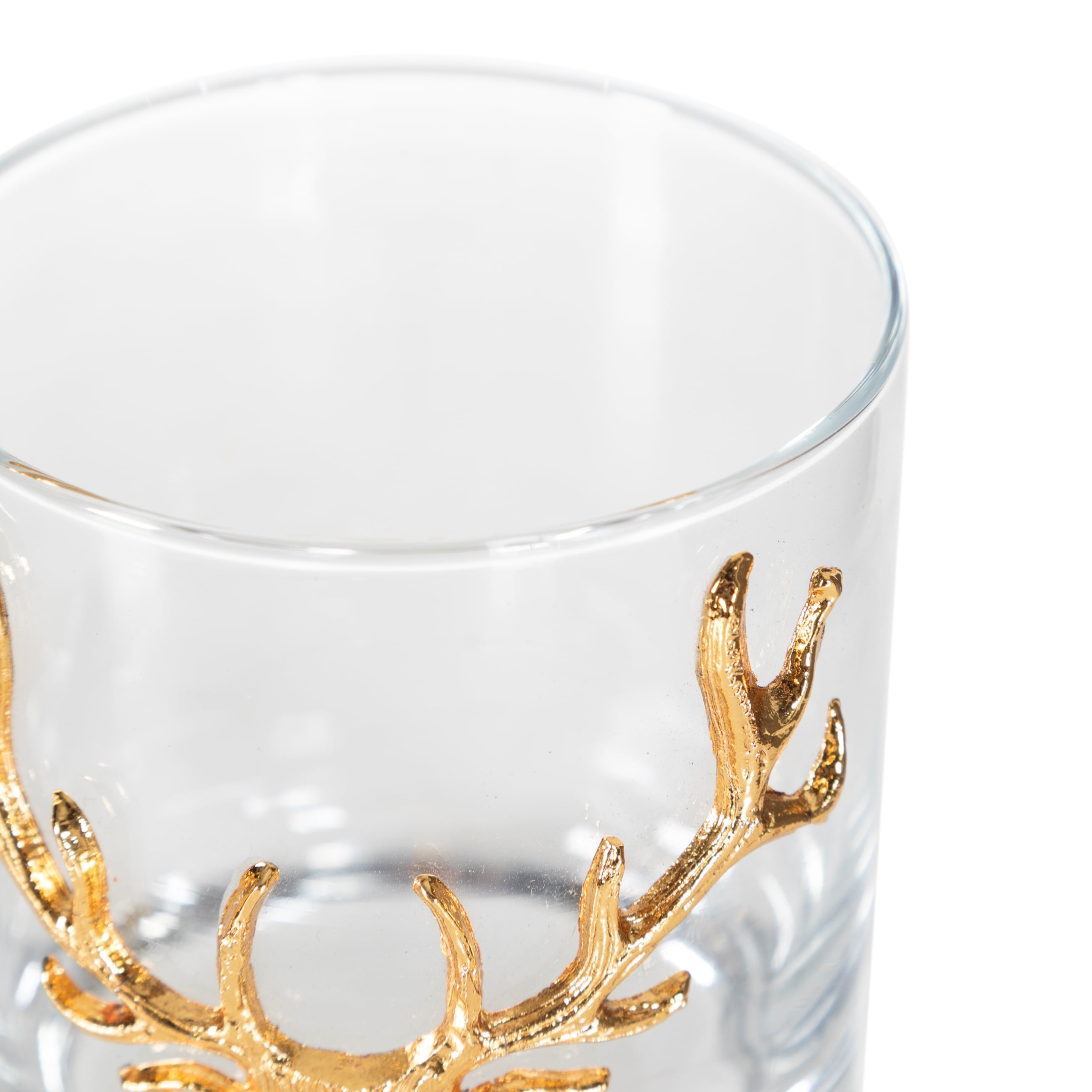 GEYİK FİGÜRLÜ VİSKİ BARDAĞI GOLD