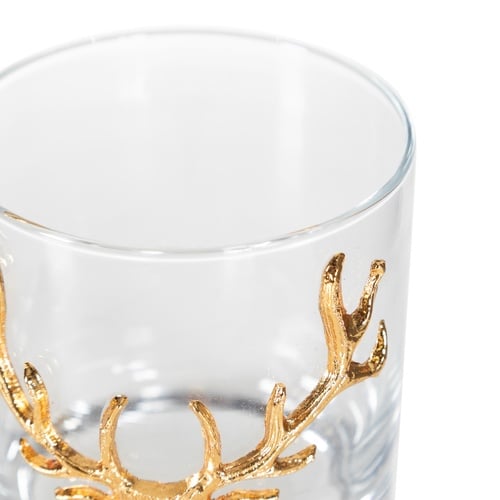 GEYİK FİGÜRLÜ VİSKİ BARDAĞI GOLD