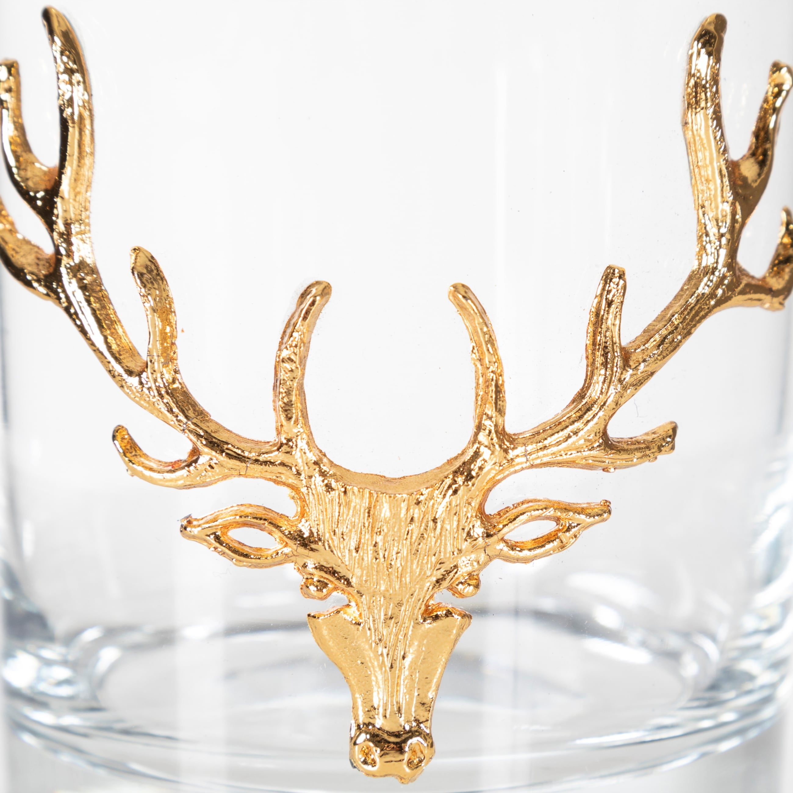 GEYİK FİGÜRLÜ VİSKİ BARDAĞI GOLD