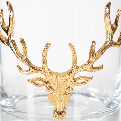 GEYİK FİGÜRLÜ VİSKİ BARDAĞI GOLD