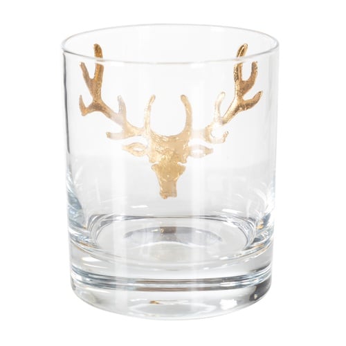 GEYİK FİGÜRLÜ VİSKİ BARDAĞI GOLD