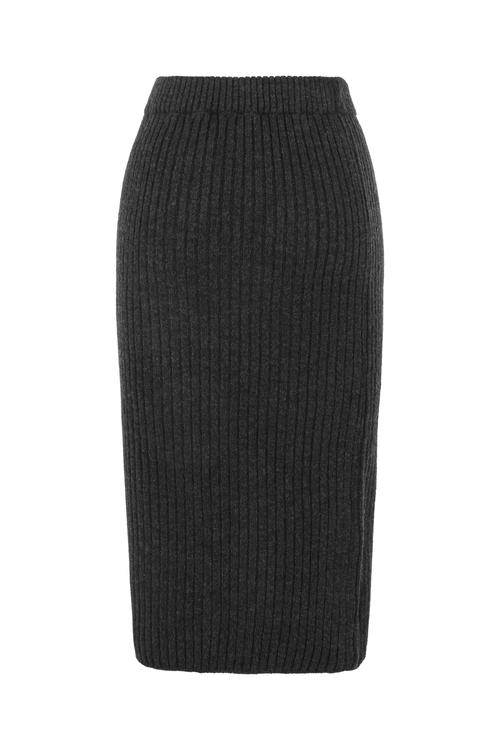  YIRTMAÇLI MİDİ TRİKO ETEK