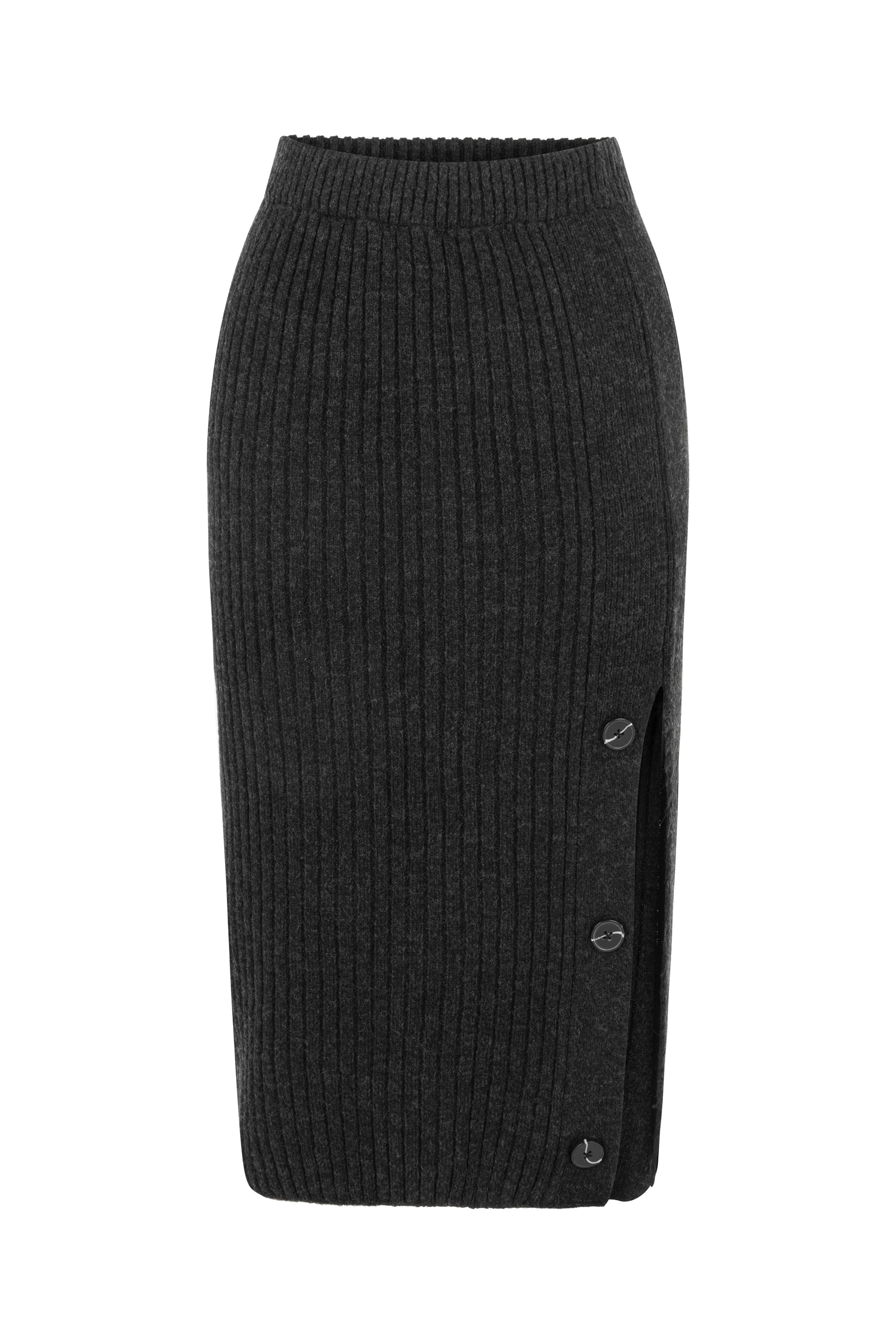 YIRTMAÇLI MİDİ TRİKO ETEK