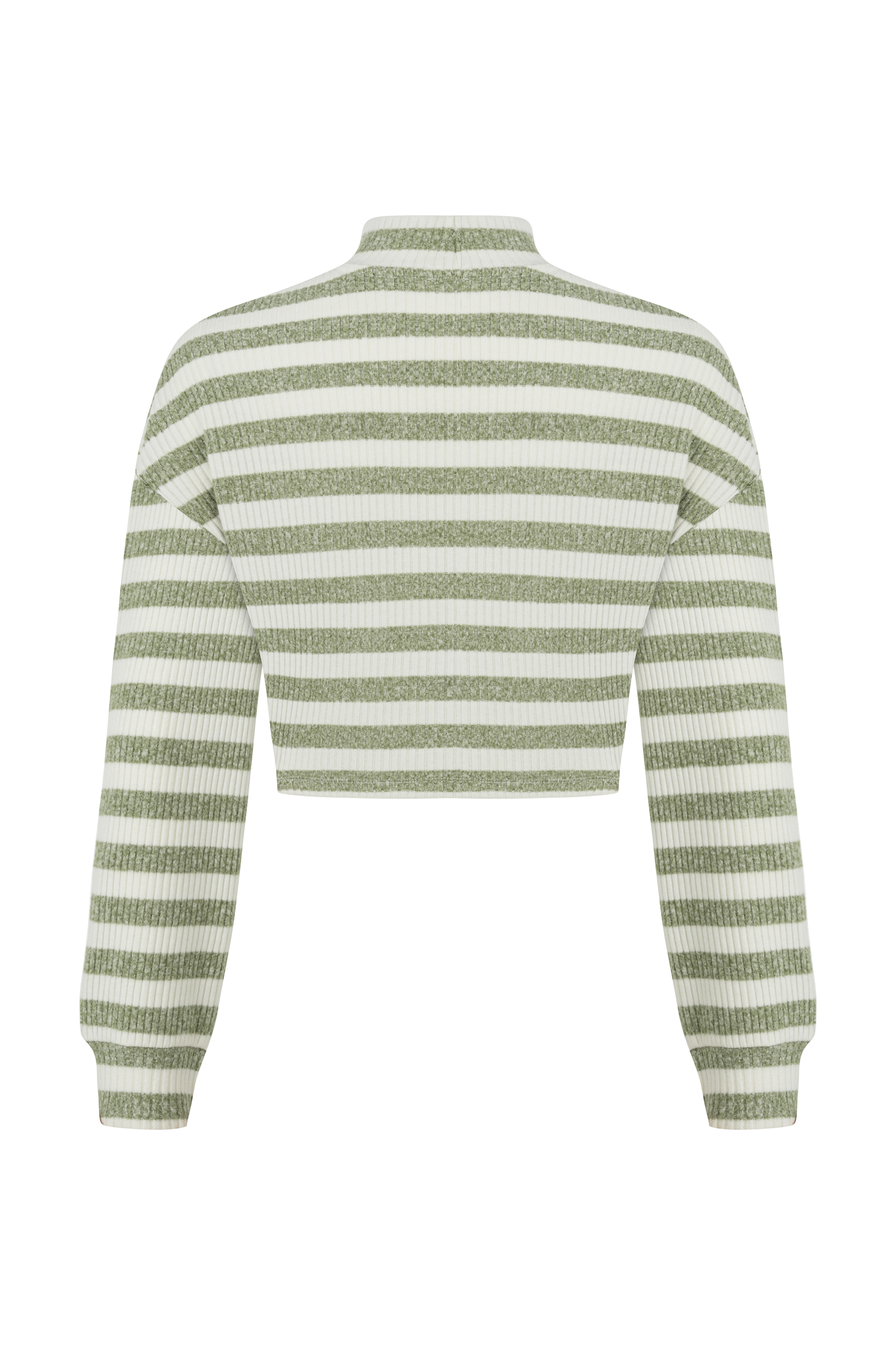 ÇİZGİLİ DİK YAKA SWEATSHIRT