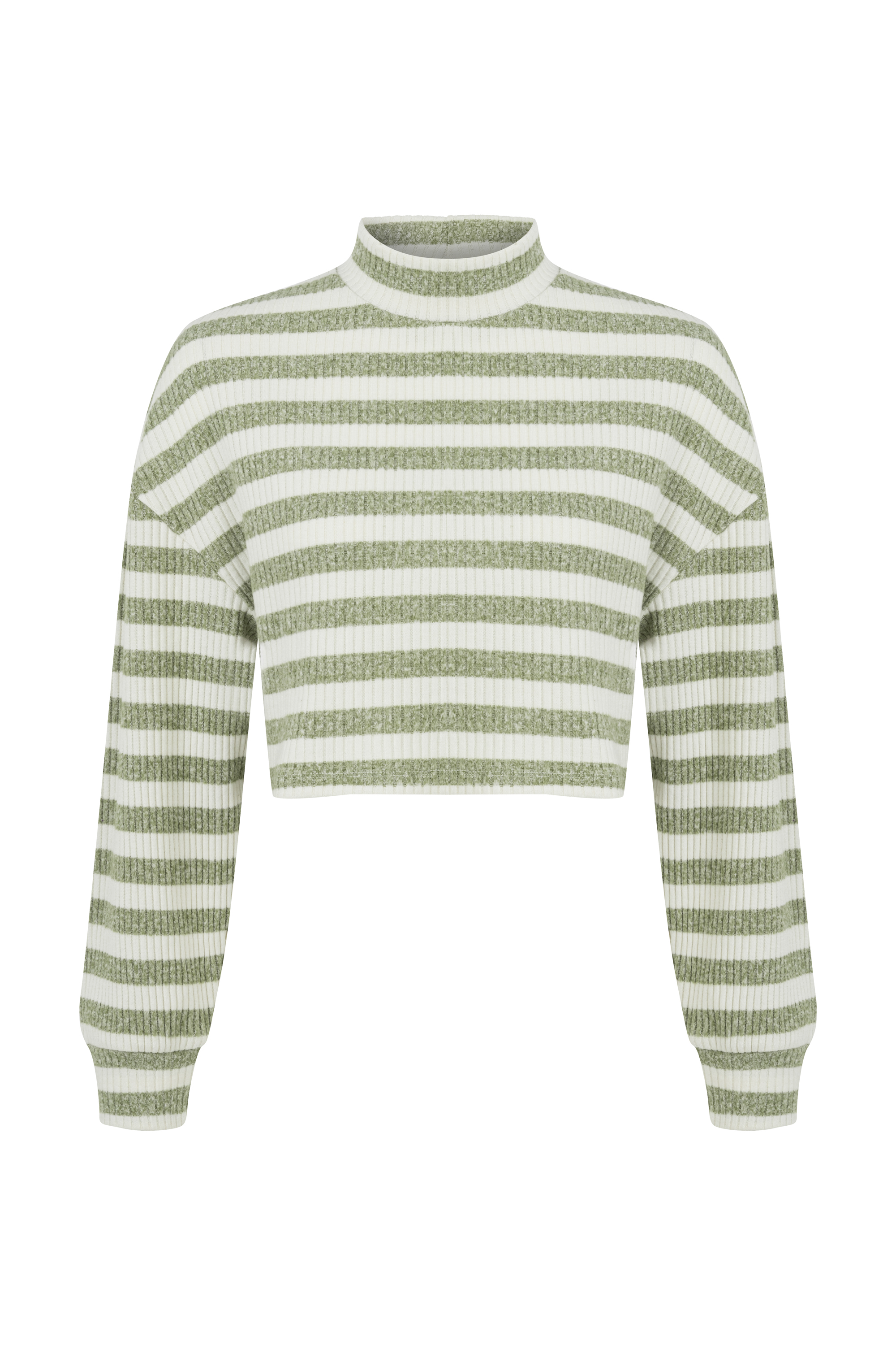 ÇİZGİLİ DİK YAKA SWEATSHIRT