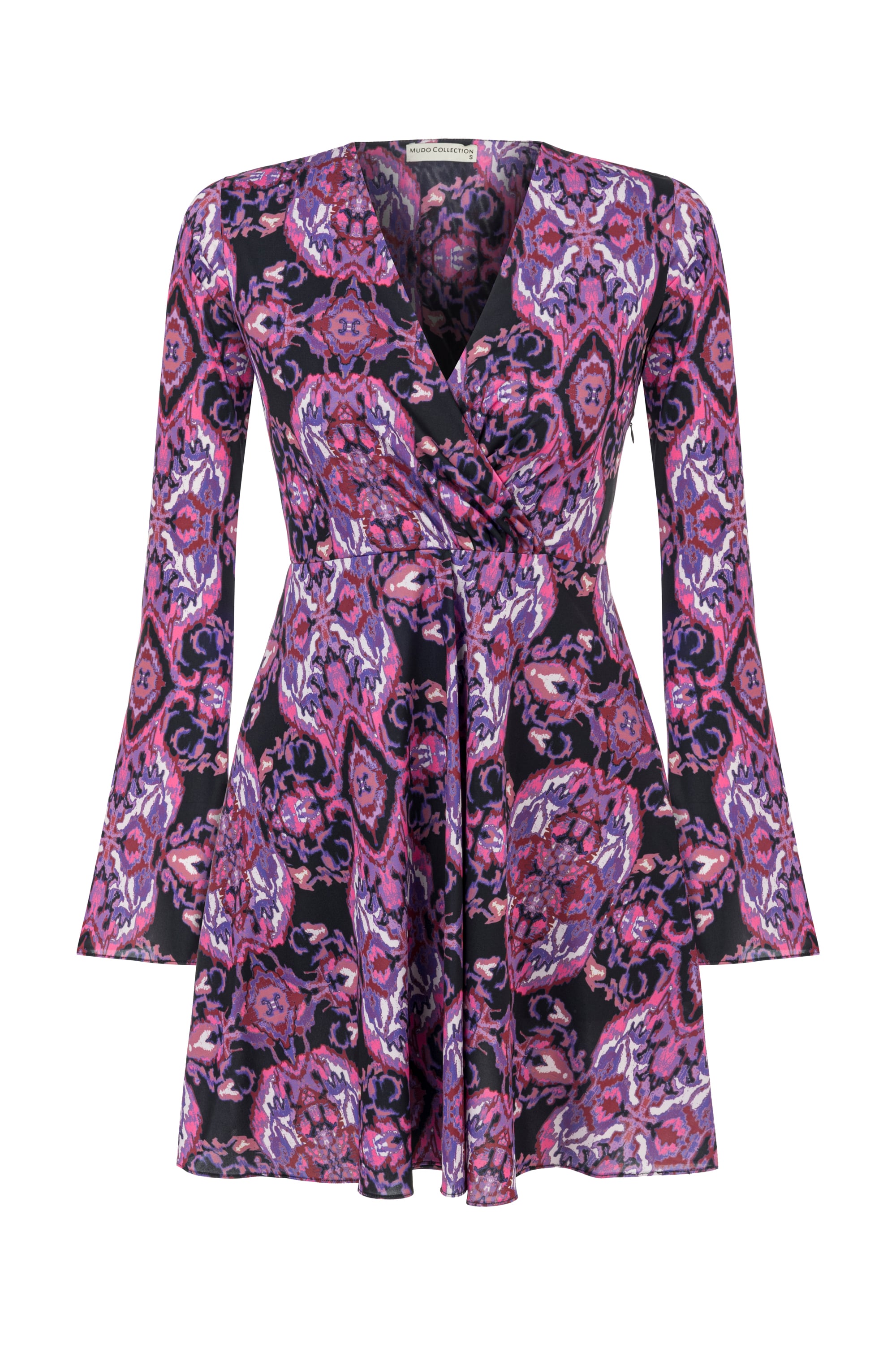 ETNİK DESENLİ MİNİ KRUVAZE ELBİSE