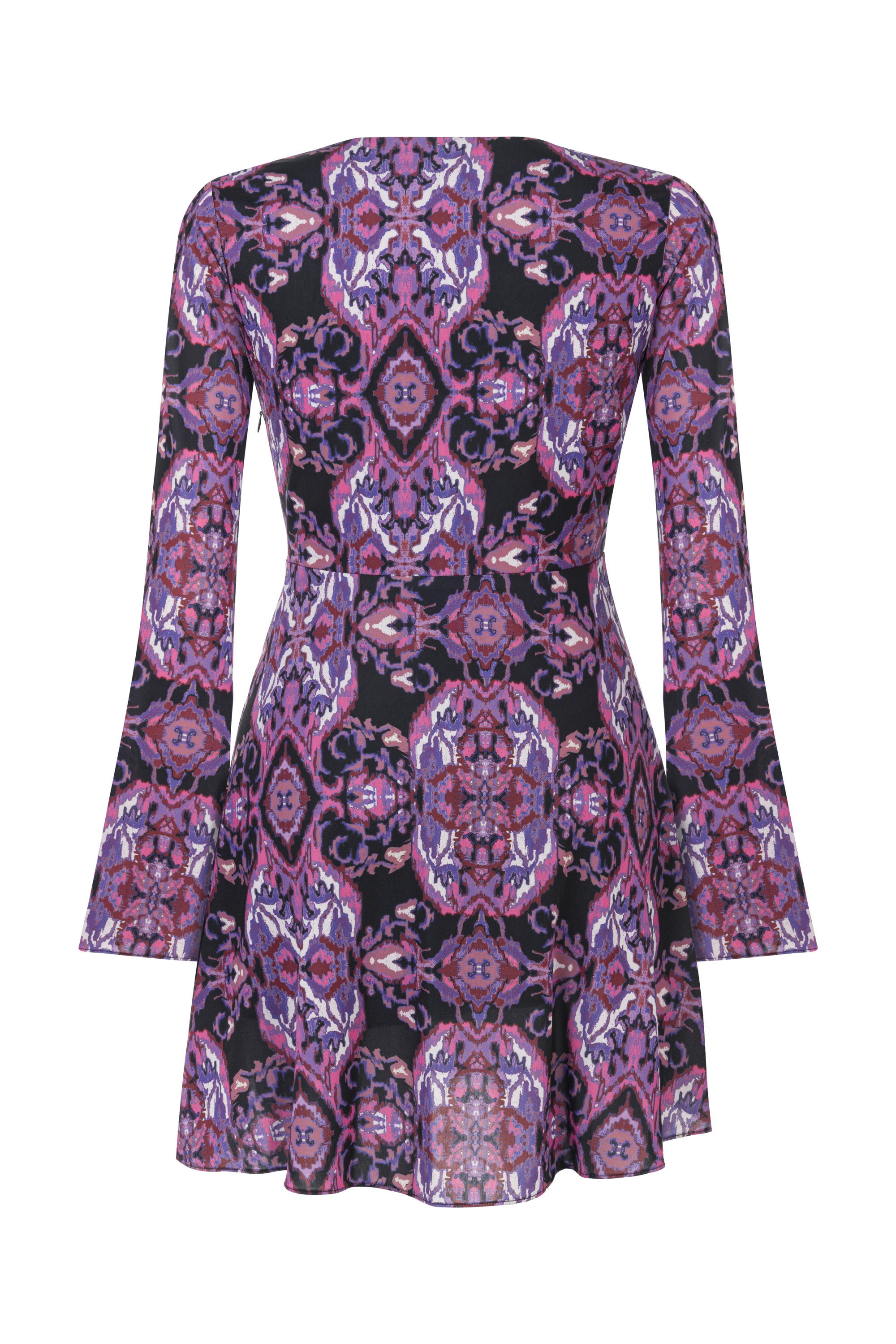 ETNİK DESENLİ MİNİ KRUVAZE ELBİSE