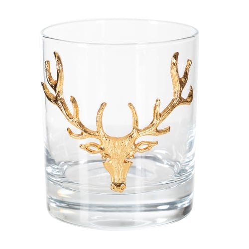 GEYİK FİGÜRLÜ VİSKİ BARDAĞI GOLD
