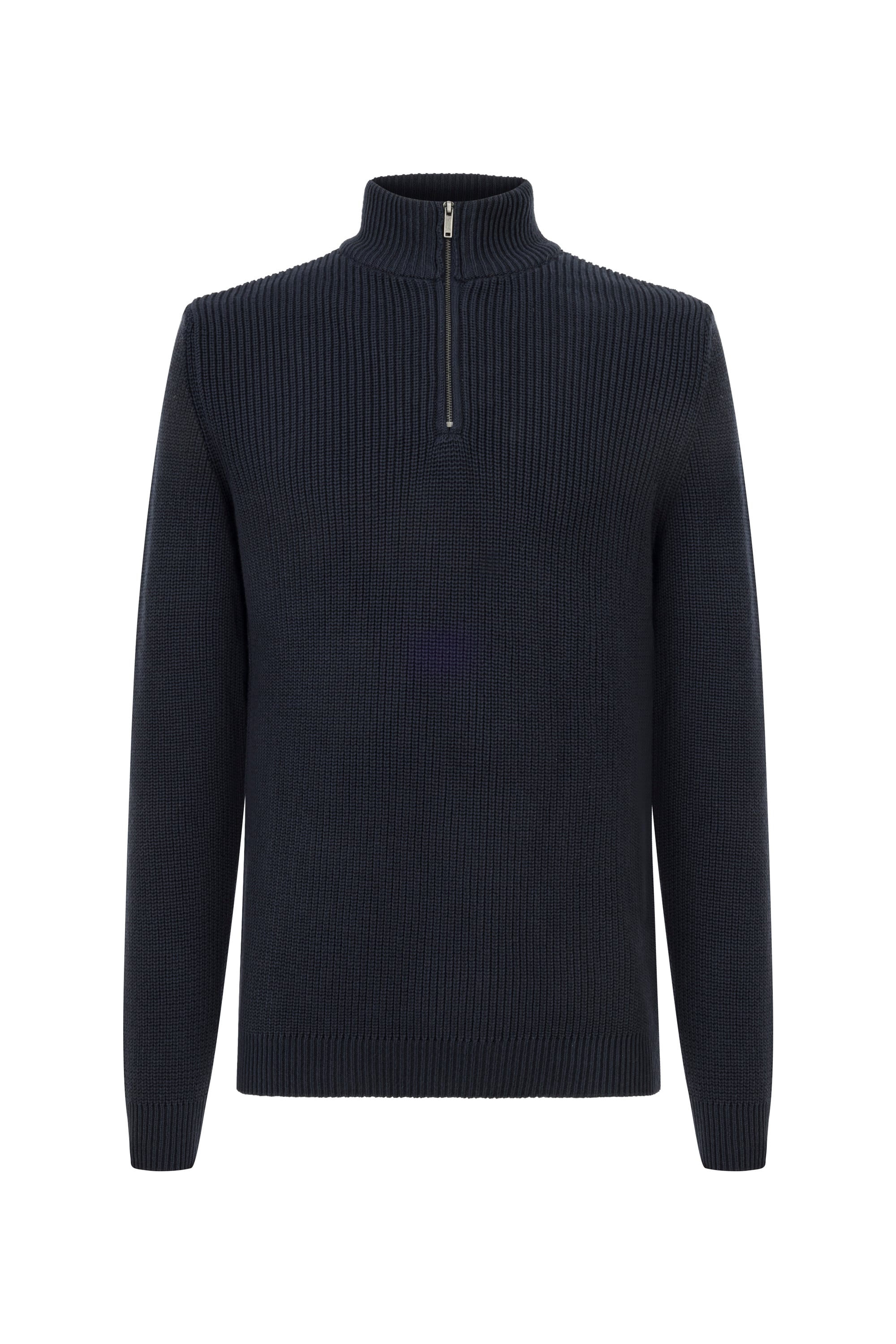 YARIM FERMUARLI DİK YAKA TRİKO KAZAK