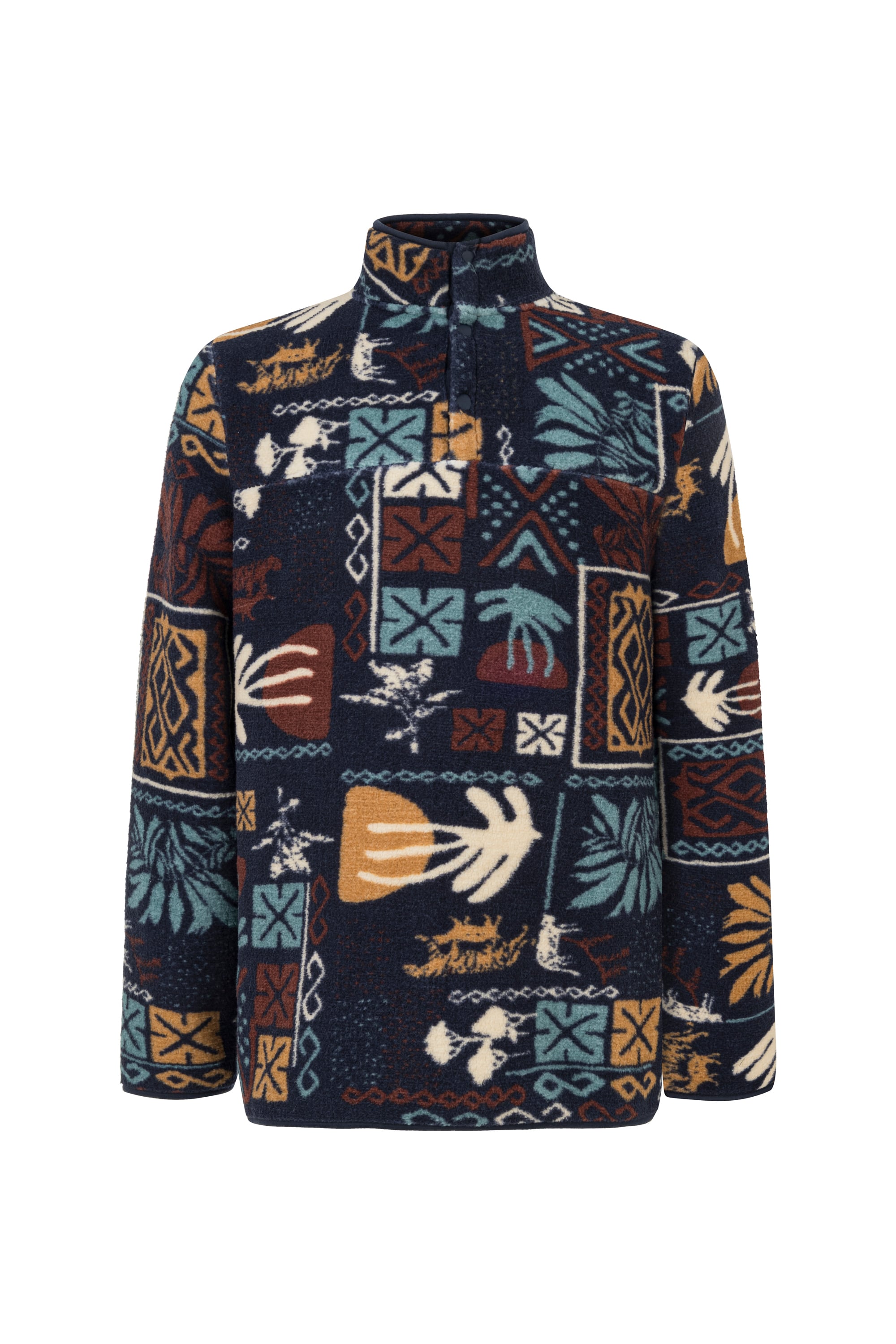 DESENLİ DİK YAKA POLAR SWEATSHIRT