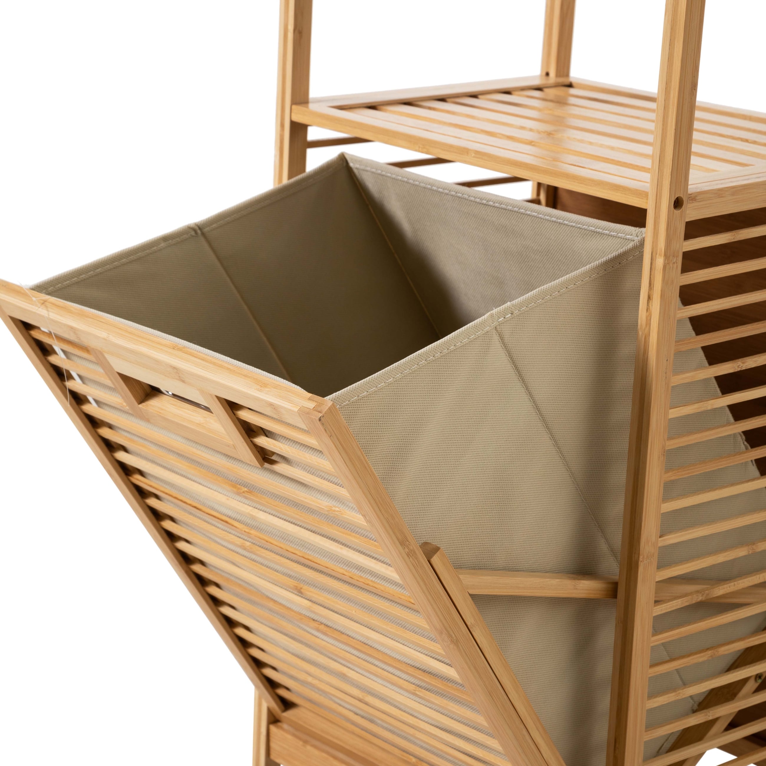 CAVALLA RAFLI BAMBU ÇAMAŞIR SEPETİ 30x40X95,5