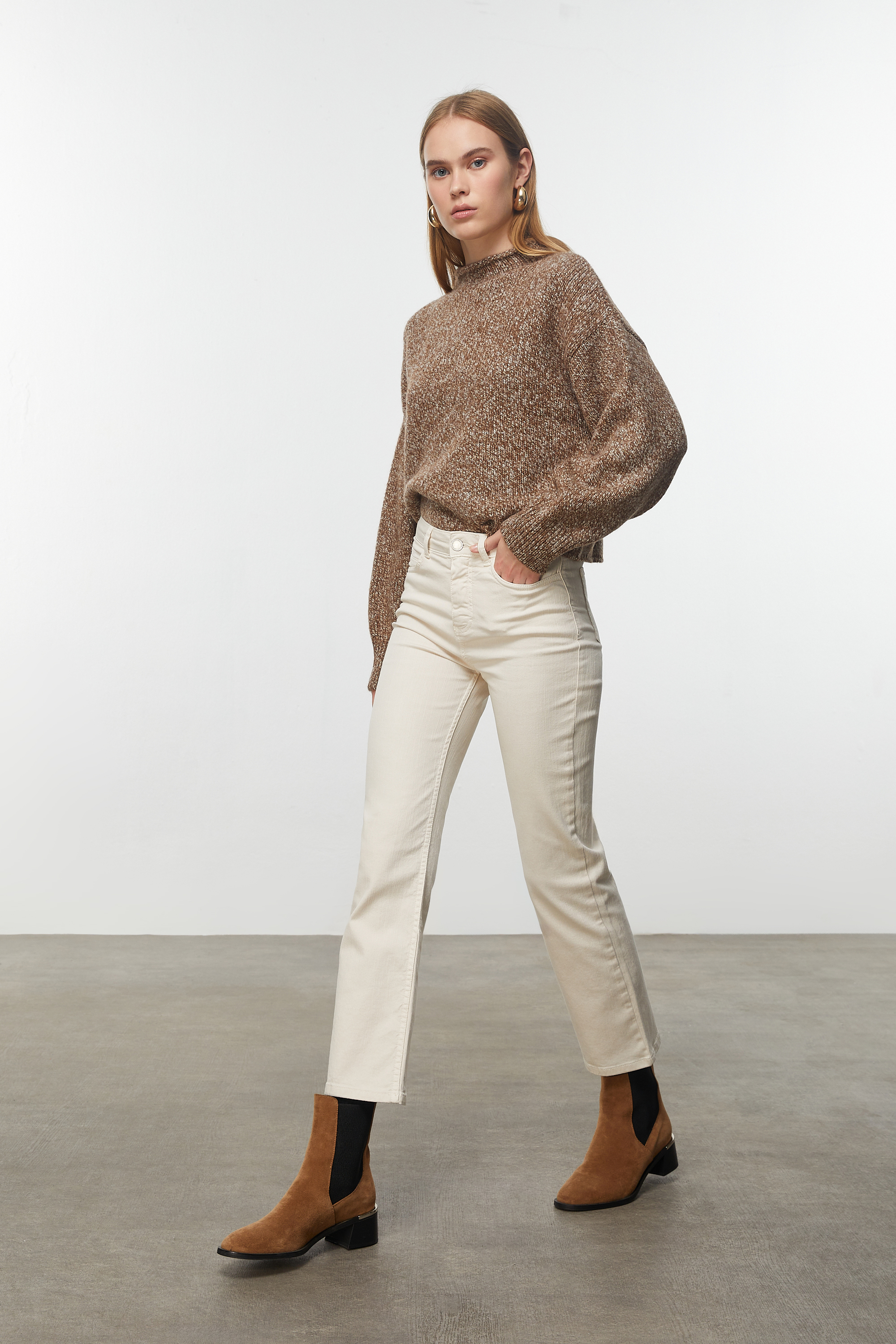 CROP FLARE FIT JEAN PANTOLON