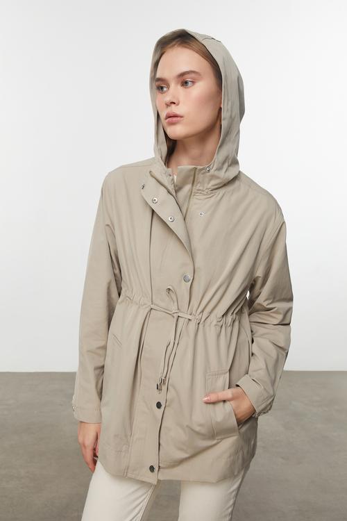  BELİ BAĞLAMALI KAPÜŞONLU MONT