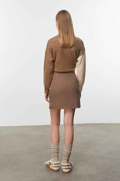  YIRTMAÇ DETAYLI MİNİ ETEK