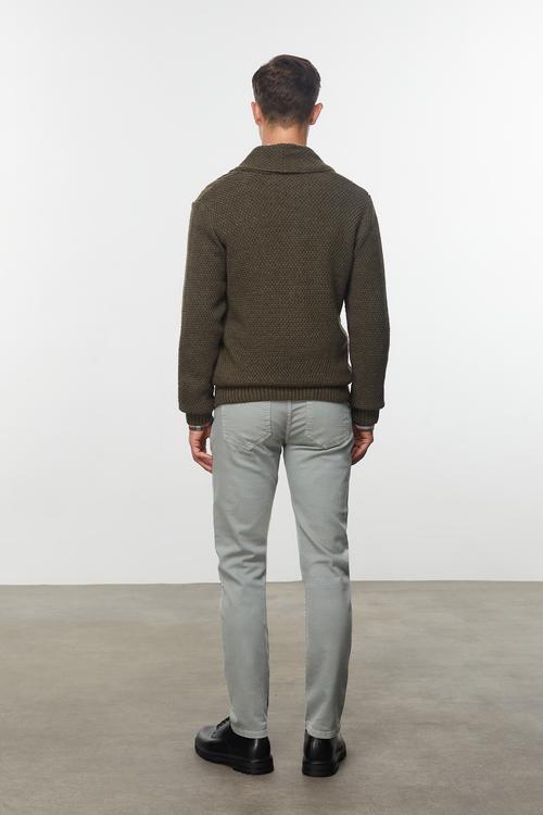  YÜN KARIŞIMLI ŞAL YAKA TRİKO HIRKA