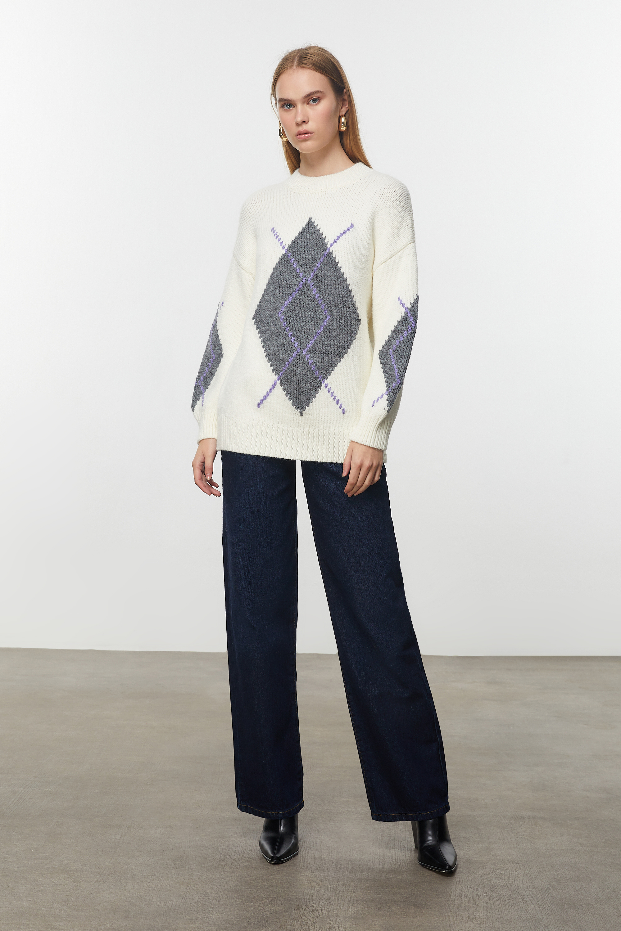 BAKLAVA JAKARLI TRİKO KAZAK