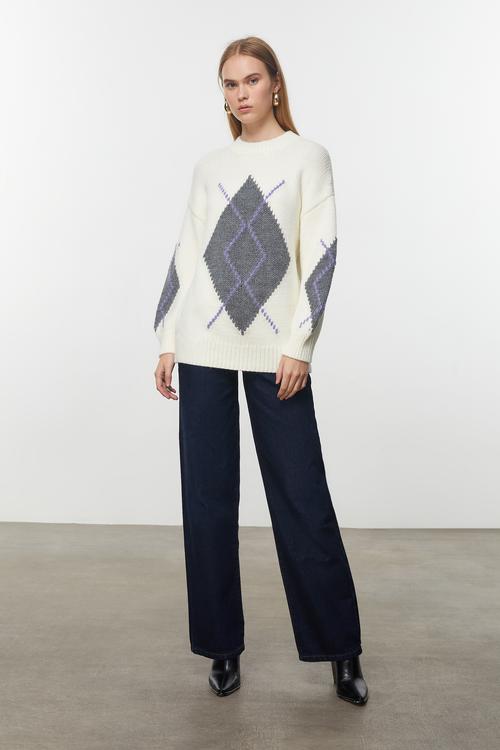  BAKLAVA JAKARLI TRİKO KAZAK