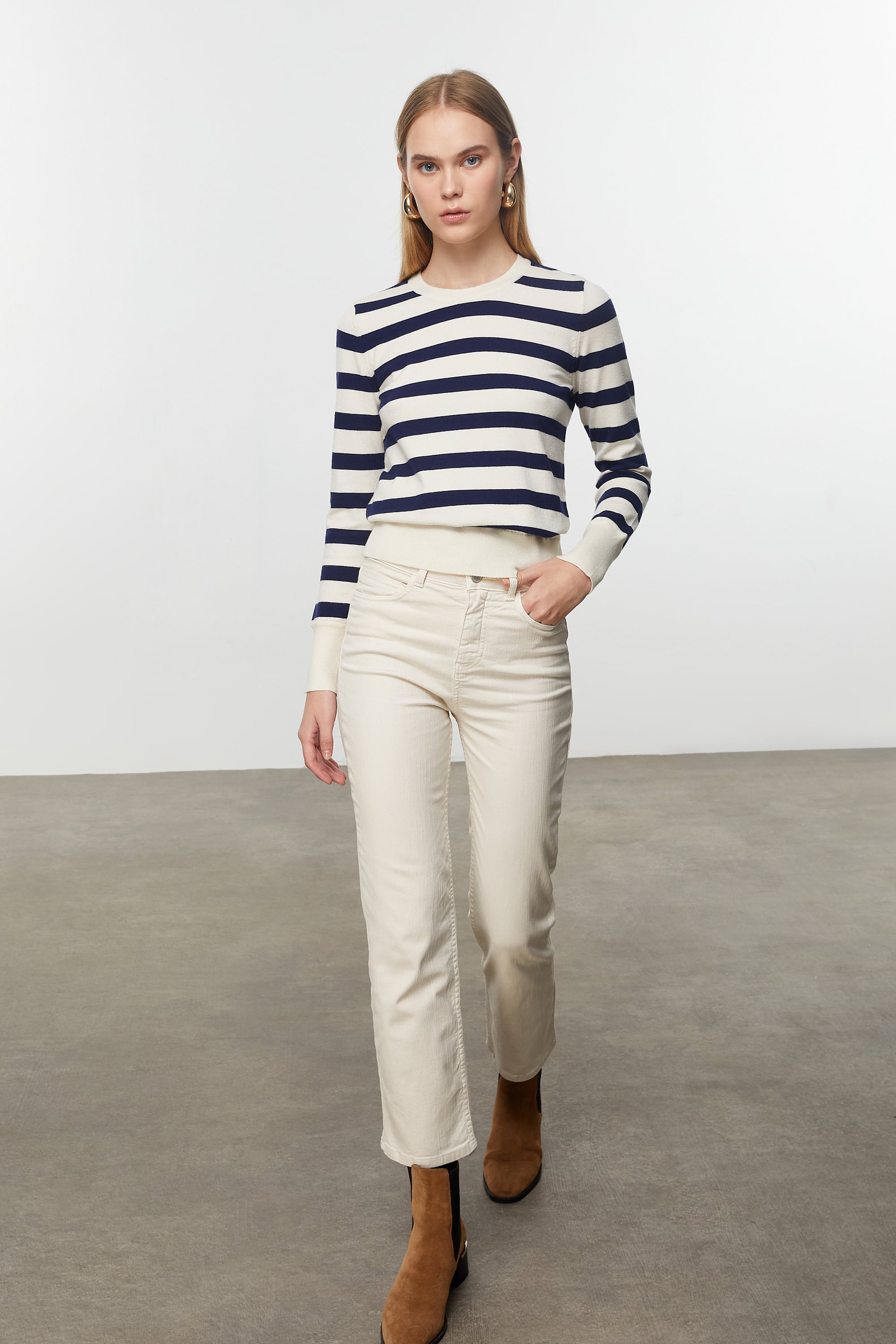 ÇİZGİLİ TRİKO KAZAK