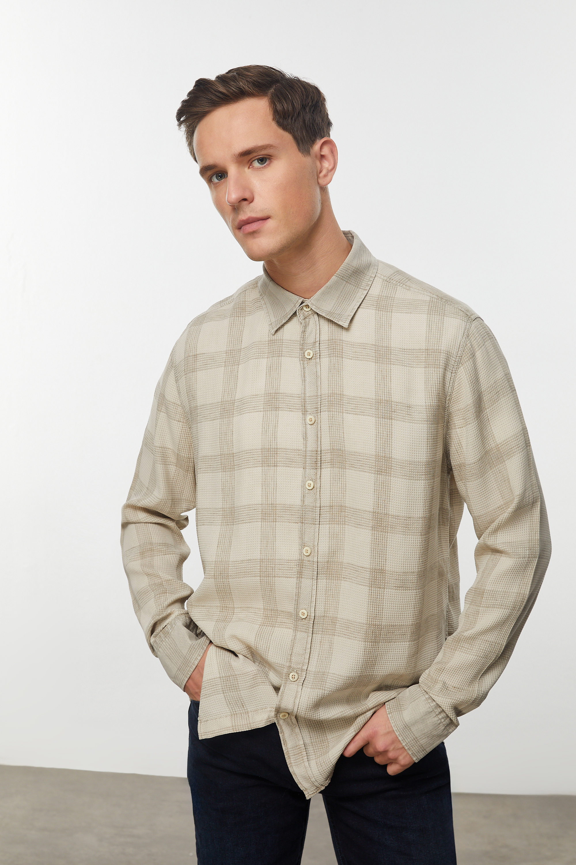 LİYOSEL KARIŞIMLI EKOSELİ REGULAR FIT GÖMLEK