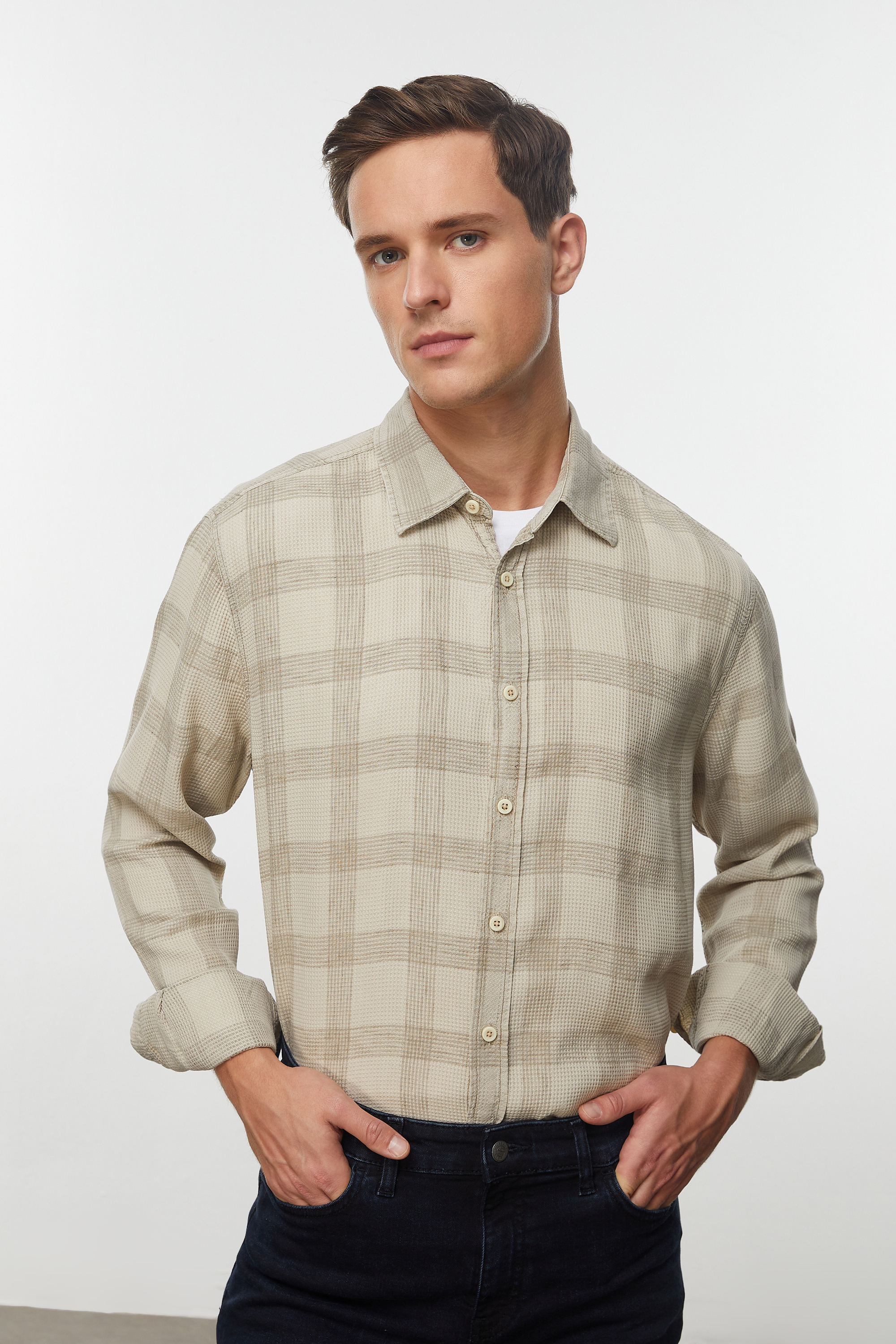 LİYOSEL KARIŞIMLI EKOSELİ REGULAR FIT GÖMLEK