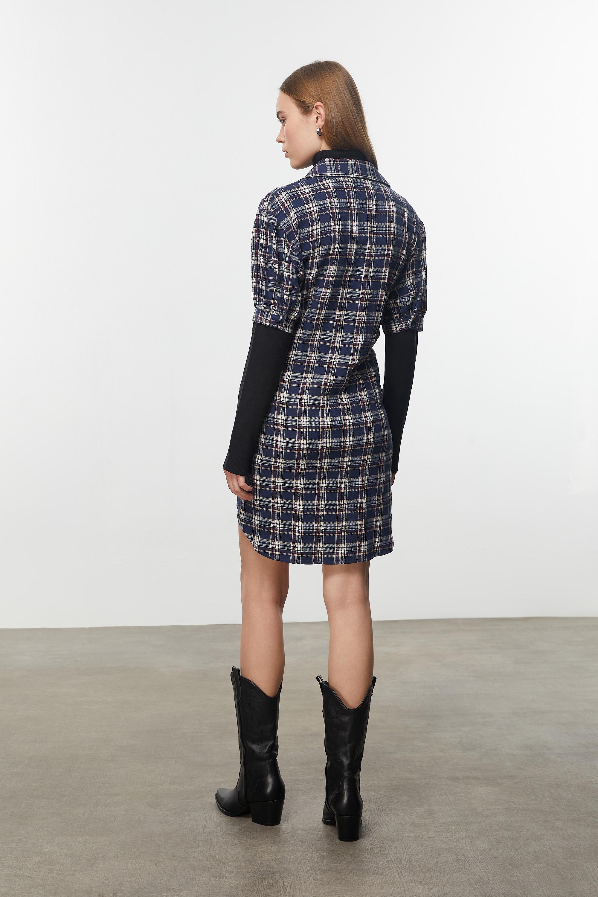 EKOSELİ MİNİ GÖMLEK ELBİSE