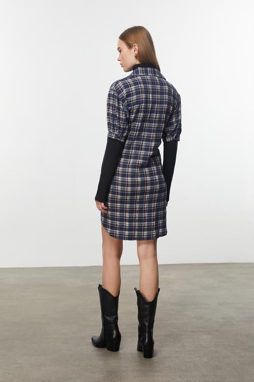  EKOSELİ MİNİ GÖMLEK ELBİSE