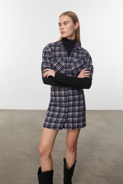  EKOSELİ MİNİ GÖMLEK ELBİSE