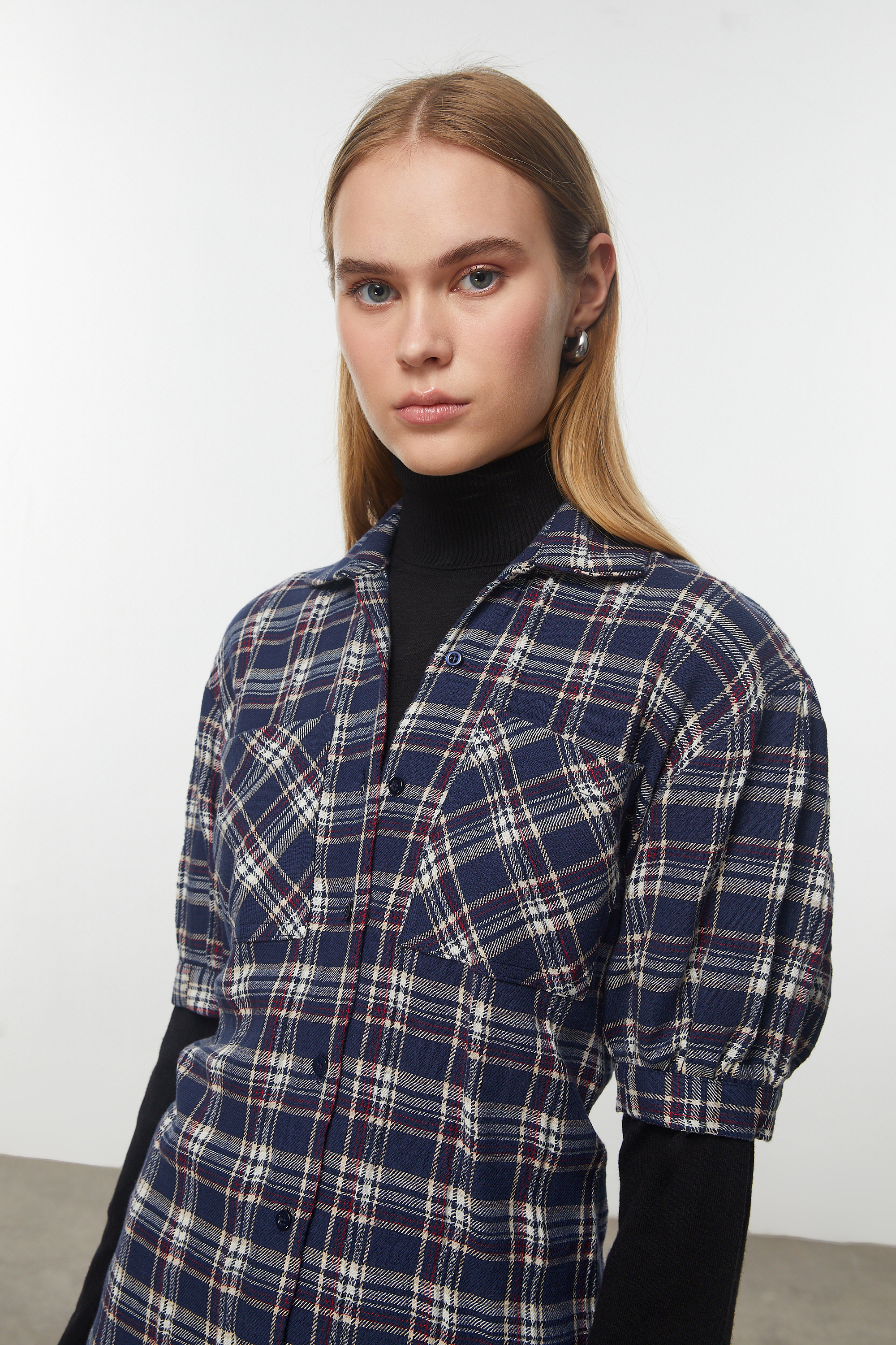 EKOSELİ MİNİ GÖMLEK ELBİSE