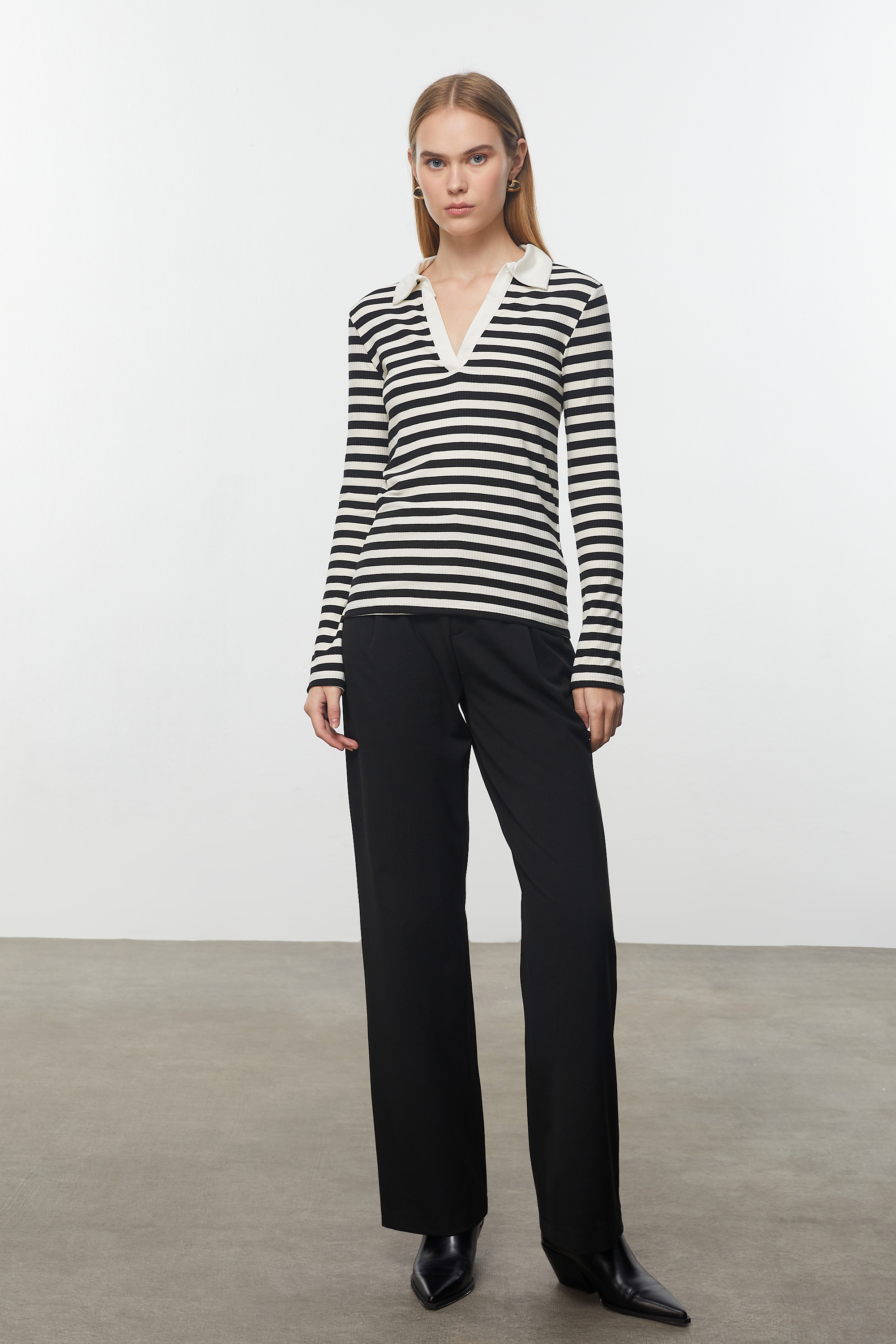 ÇİZGİLİ UZUN KOLLU BLUZ