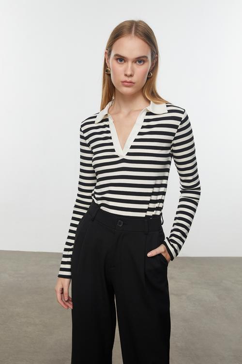  ÇİZGİLİ UZUN KOLLU BLUZ