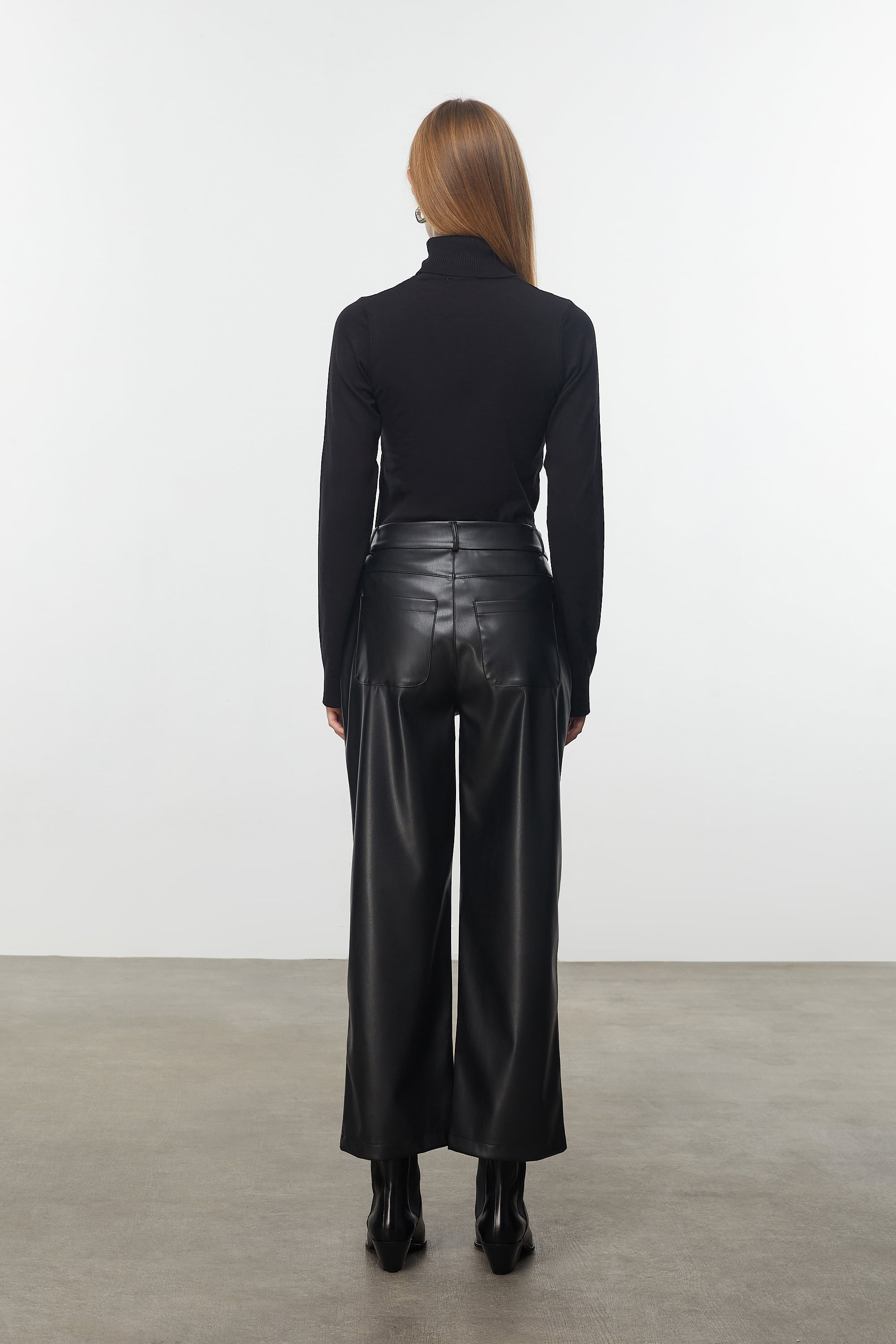 DERİ GÖRÜNÜMLÜ CULLOTE PANTOLON