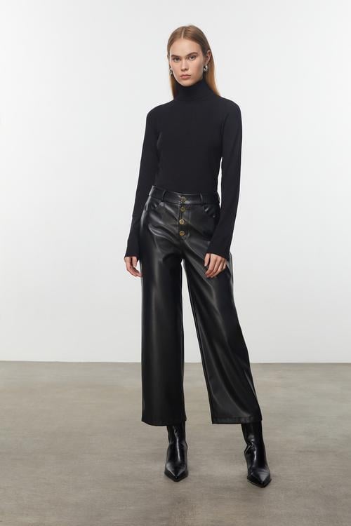  DERİ GÖRÜNÜMLÜ CULLOTE PANTOLON