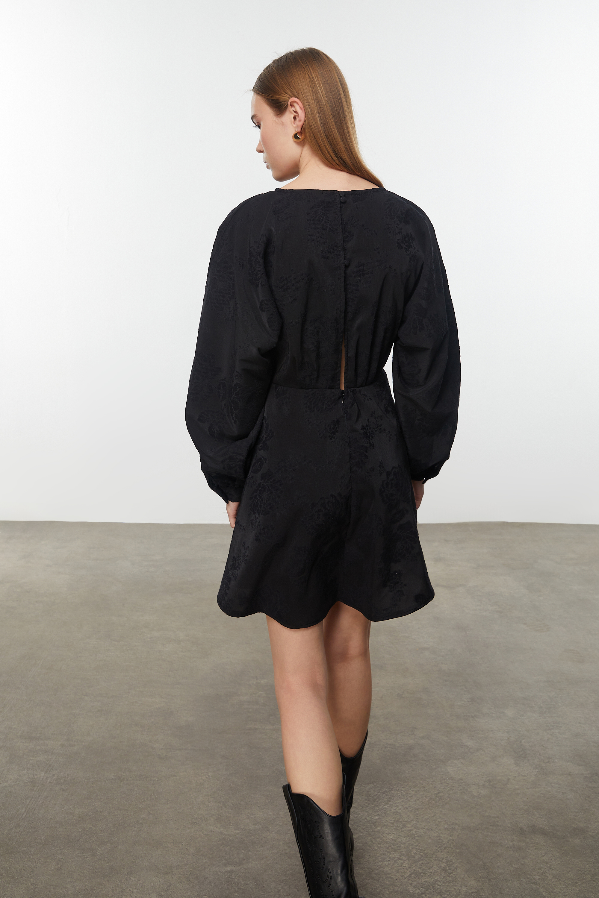 ÇİÇEKLİ MİNİ KLOŞ ELBİSE