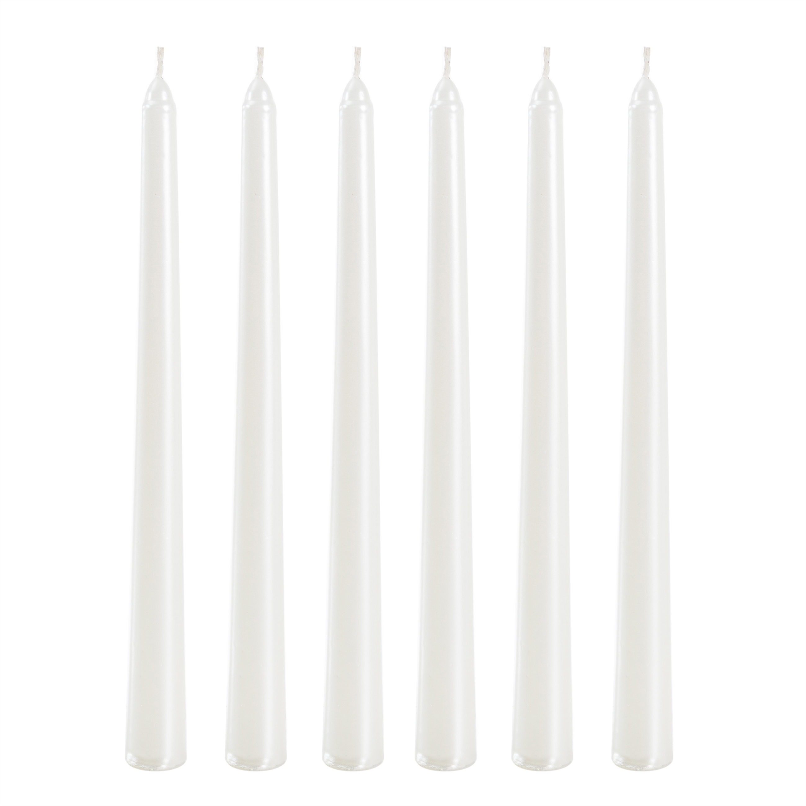 6LI ŞAMDAN MUM SEDEF BEYAZ 25CM