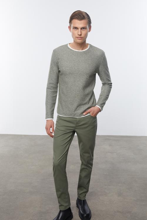  DOKULU BİSİKLET YAKA KAZAK