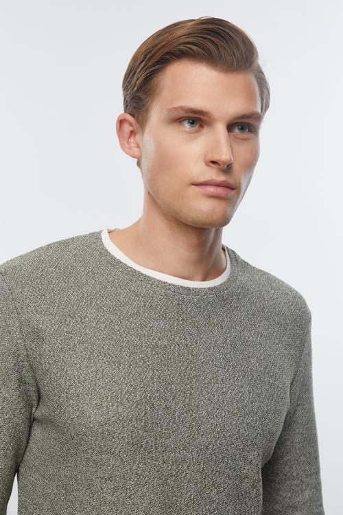  DOKULU BİSİKLET YAKA KAZAK