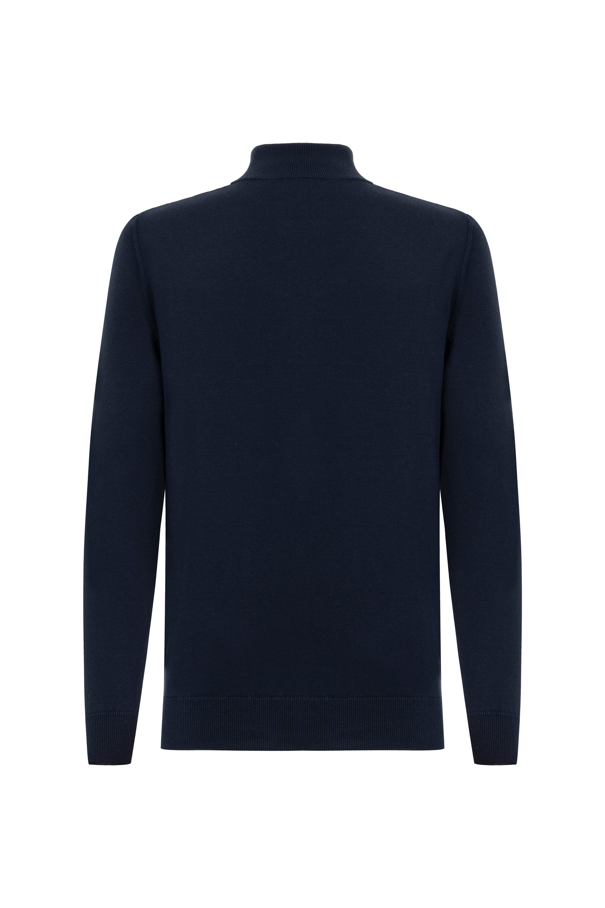 DİK YAKA YARIM FERMUARLI KAZAK