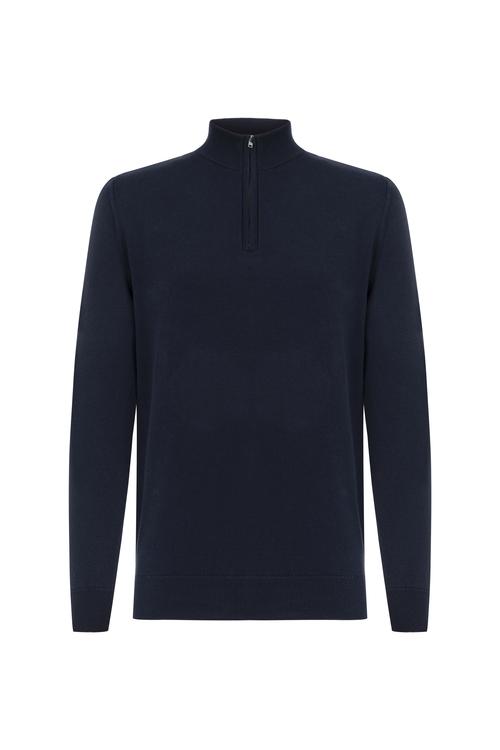  DİK YAKA YARIM FERMUARLI KAZAK