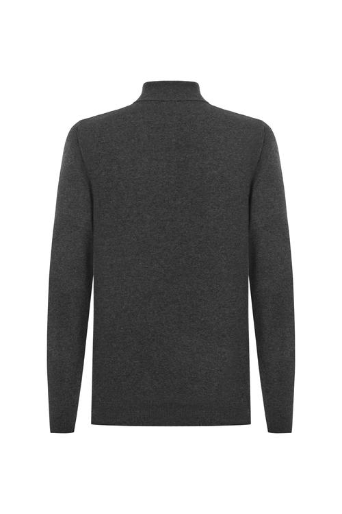  DİK YAKA YARIM FERMUARLI KAZAK