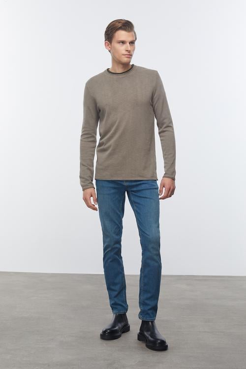  PAMUKLU BİSİKLET YAKA TRİKO KAZAK